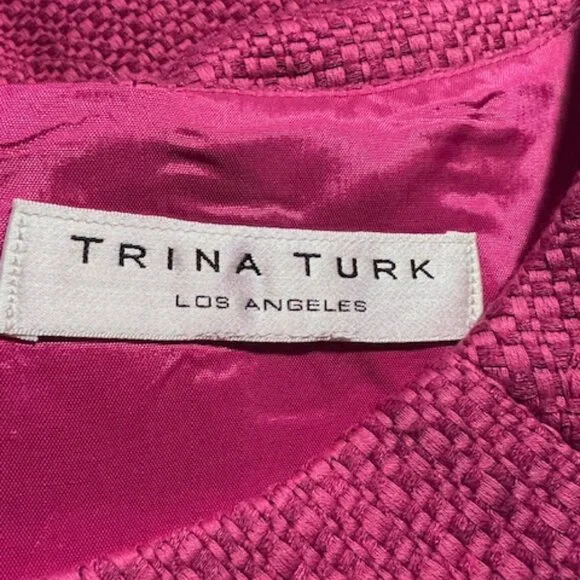 Trina Turk Women's Pink/Purple Jacquard Designer Luxury Sheath Dress Medium - Picture 8 of 9